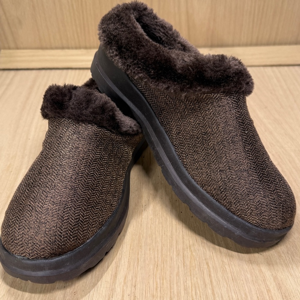 Bobs Skechers Keepsakes Slippers Brown Faux Fur 7.5